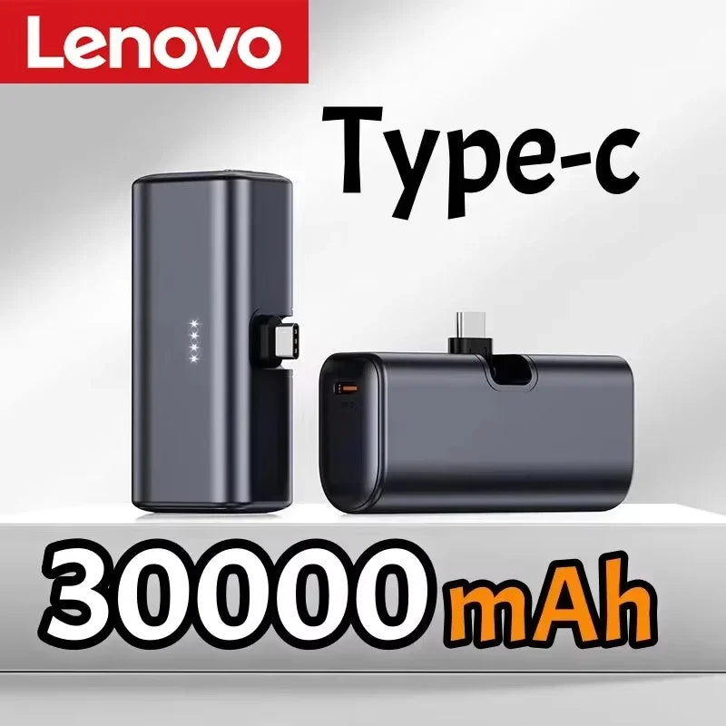Lenovo 500000mAh Mini Power Bank 225W Fast Charging USB C Portable Charger for iPhone 16 15 Android Phones and Travel Use