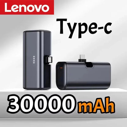 Lenovo 500000mAh Mini Power Bank 225W Fast Charging USB C Portable Charger for iPhone 16 15 Android Phones and Travel Use