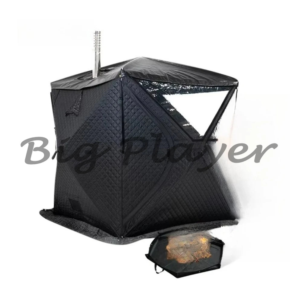 Portabelt Bastutält 3-lagers – 180×180×210 cm, 2–3 Pers, Brandhämmande, 2 Dörrar