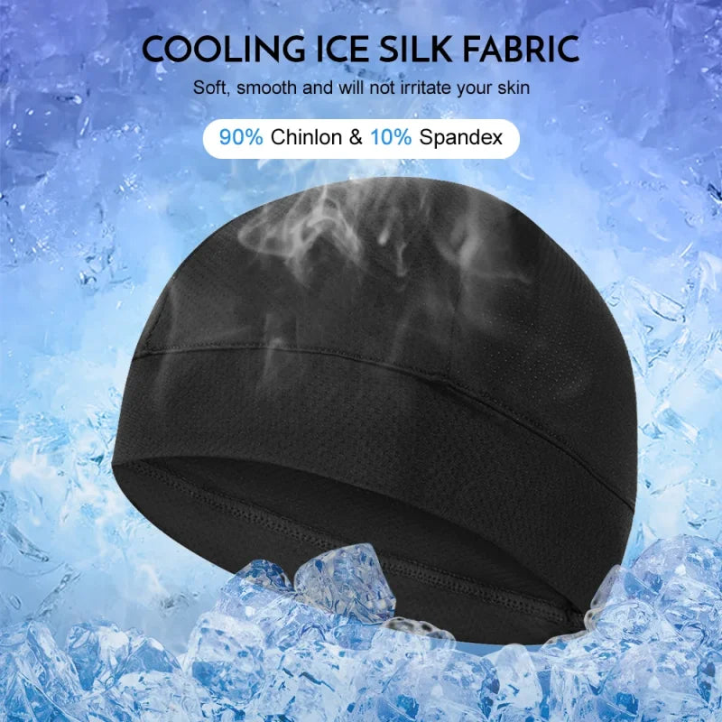 Men Women Quick Dry Breathable Mesh Skull Beanie Cap Sweat Absorbent Sports Cap Under Helmet Liner Moisture Wicking Cycling Hat