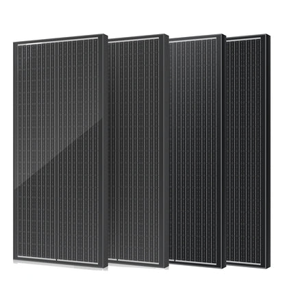 RVPOZWER Rigid Solpanel 100W 12,8V – N-Type 18BB Monokristallin, Vattentålig, 1/2/4-pack, Husbil/Båt/Stuga/Off-Grid, EU-lager (Frankrike)