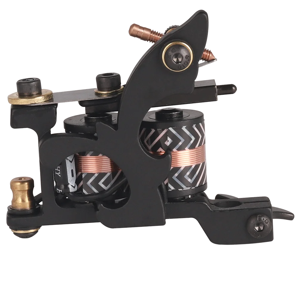 Professional Tattoo Coil Machine Tattoo Liner and Shader 10 Wraps Coils Iron Handmade Coil Tattoo Machine Gun for Tattoo Needle