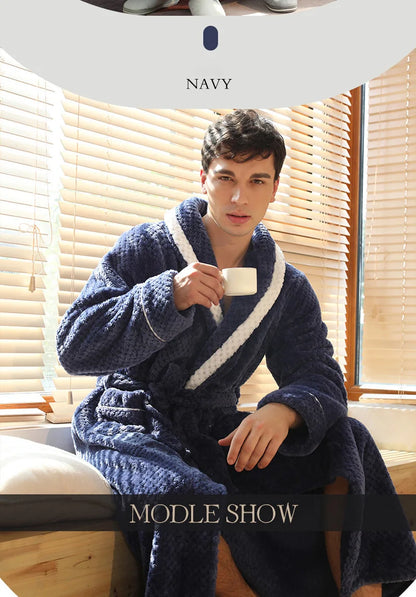 Female Autumn and Winter Warm Long Coral Velvet Thick Couple Bath Bathrobes Men Women Pajamas Shower Robe Bath Towels For Adults