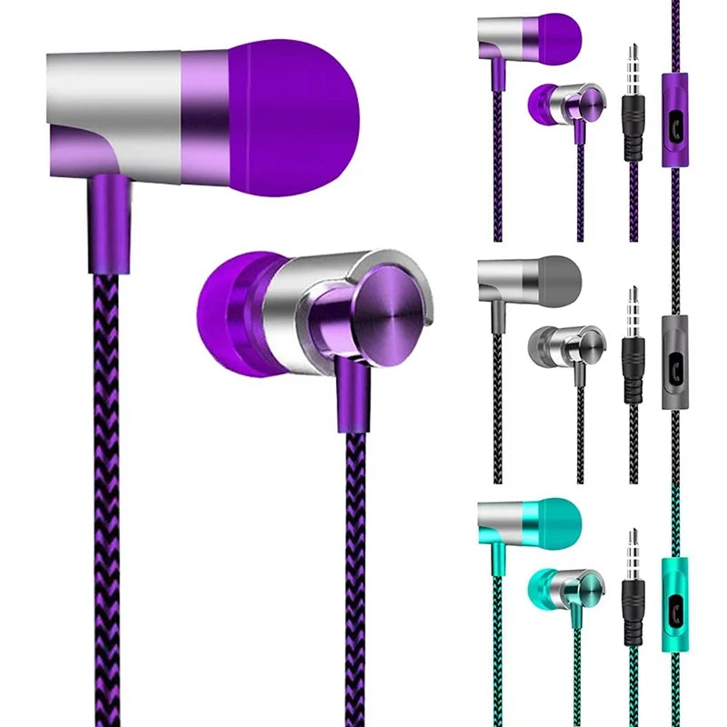9D Stereo Wired Headset Bass With Mic Earphone In-Ear Headphones 3.5mm Wired Earphone Noise Canceling Headset For Huawei Xiaomi