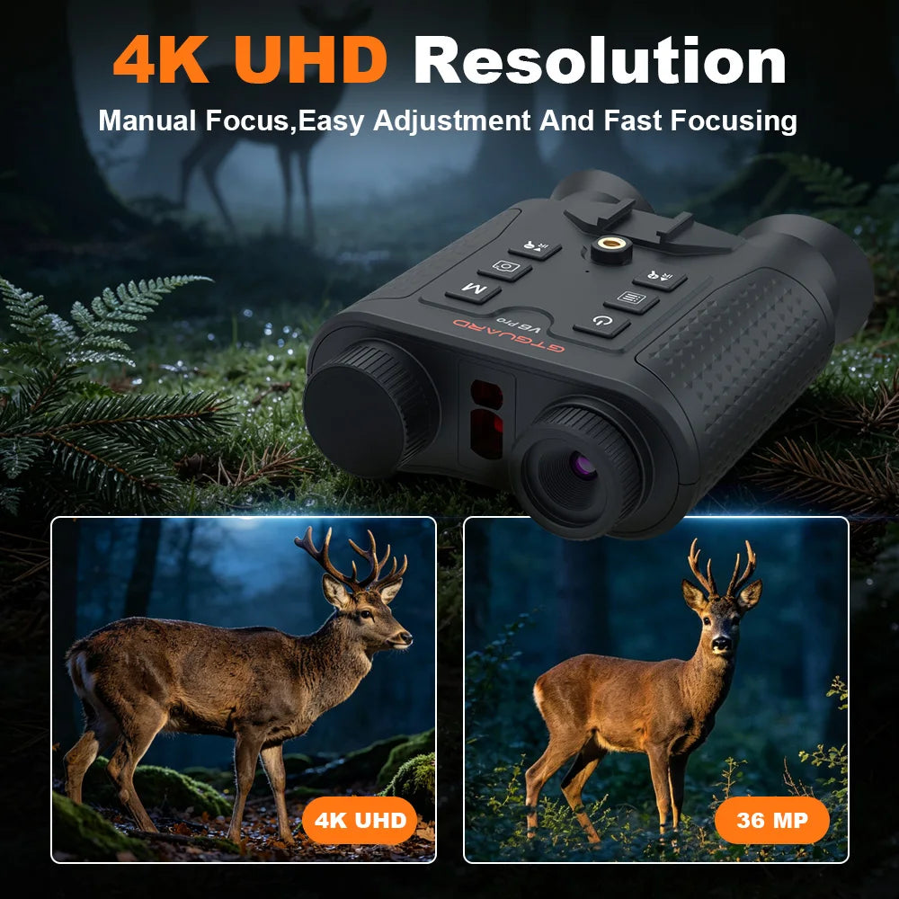 GTMEDIA V6 PRO Infrared 4K Night Vision Binoculars Goggles 8X Digital Zoom 300M Full Darkness Photo&Video Telescope for Hunting