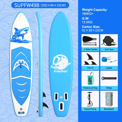 FunWater uppblåsbart SUP-bräde med tillbehör – flera storlekar