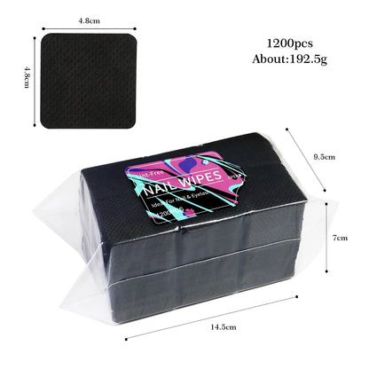 1080pcs Boxed Nail Art Lint-Free Eyelash Glue Wipes Paper Gel Polish Remover Clean Glue Cotton Pads Beauty Cleaning Tools