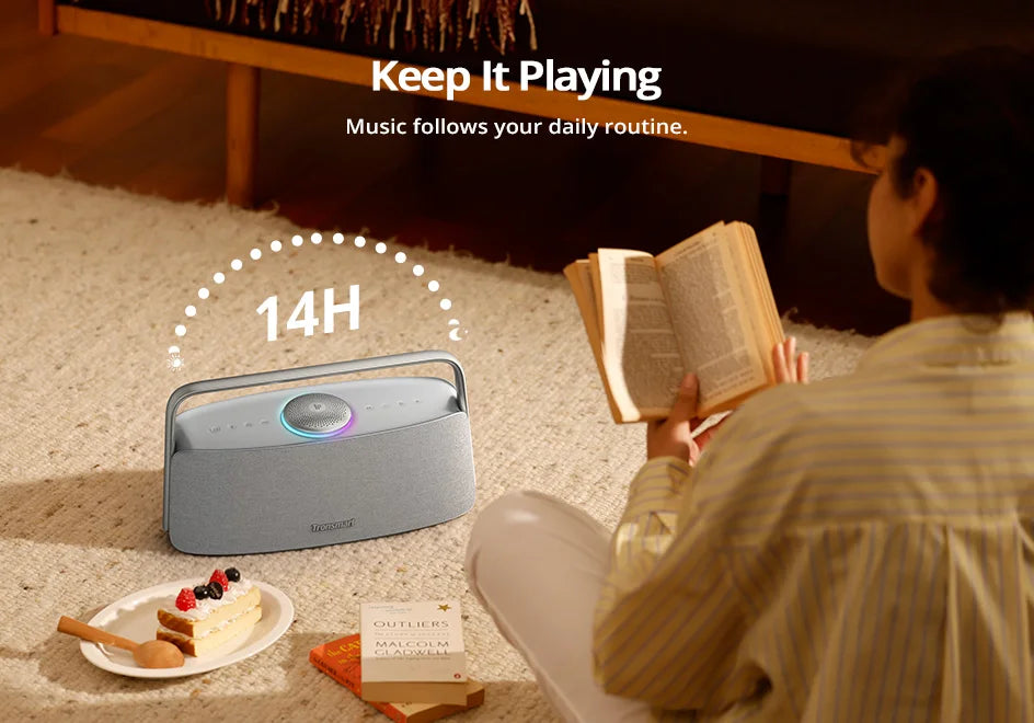 Tronsmart Fiitune X30 Speaker Blue Tooth Wireless Speaker Hi-Res Audio 80W Ipx6 App Control Portable Speaker with Handle for Home