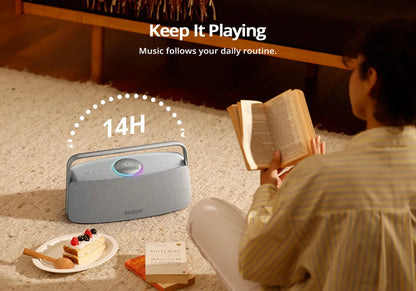 Tronsmart Fiitune X30 Speaker Blue Tooth Wireless Speaker Hi-Res Audio 80W Ipx6 App Control Portable Speaker with Handle for Home