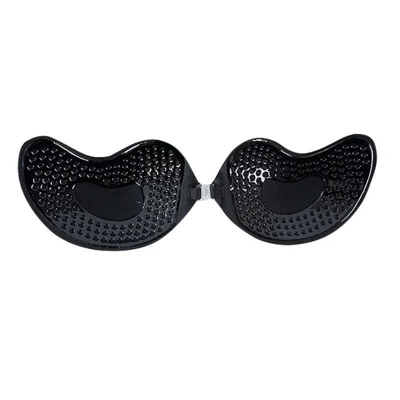 1/2Pcs Sexy Women Invisible Push Up Bras Reusable Adhesive Self-Adhesive Silicone Front Closure Sticky Bra Black Skin Strapless