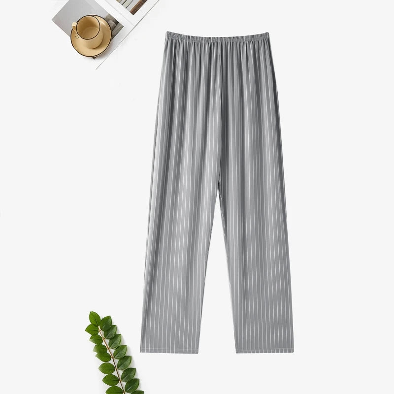Herr Pyjamasbyxor Långa – Tunna Andningsbara Casual Hemmabyxor, 12 Färger M–6XL