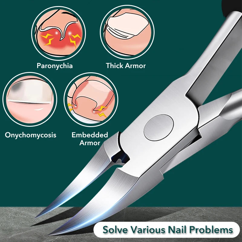 Professional Nail Clipper Thick Nail Nippers Dead Skin Removal Nail Art Pedicure Care Piler Cutter Scissor Tools