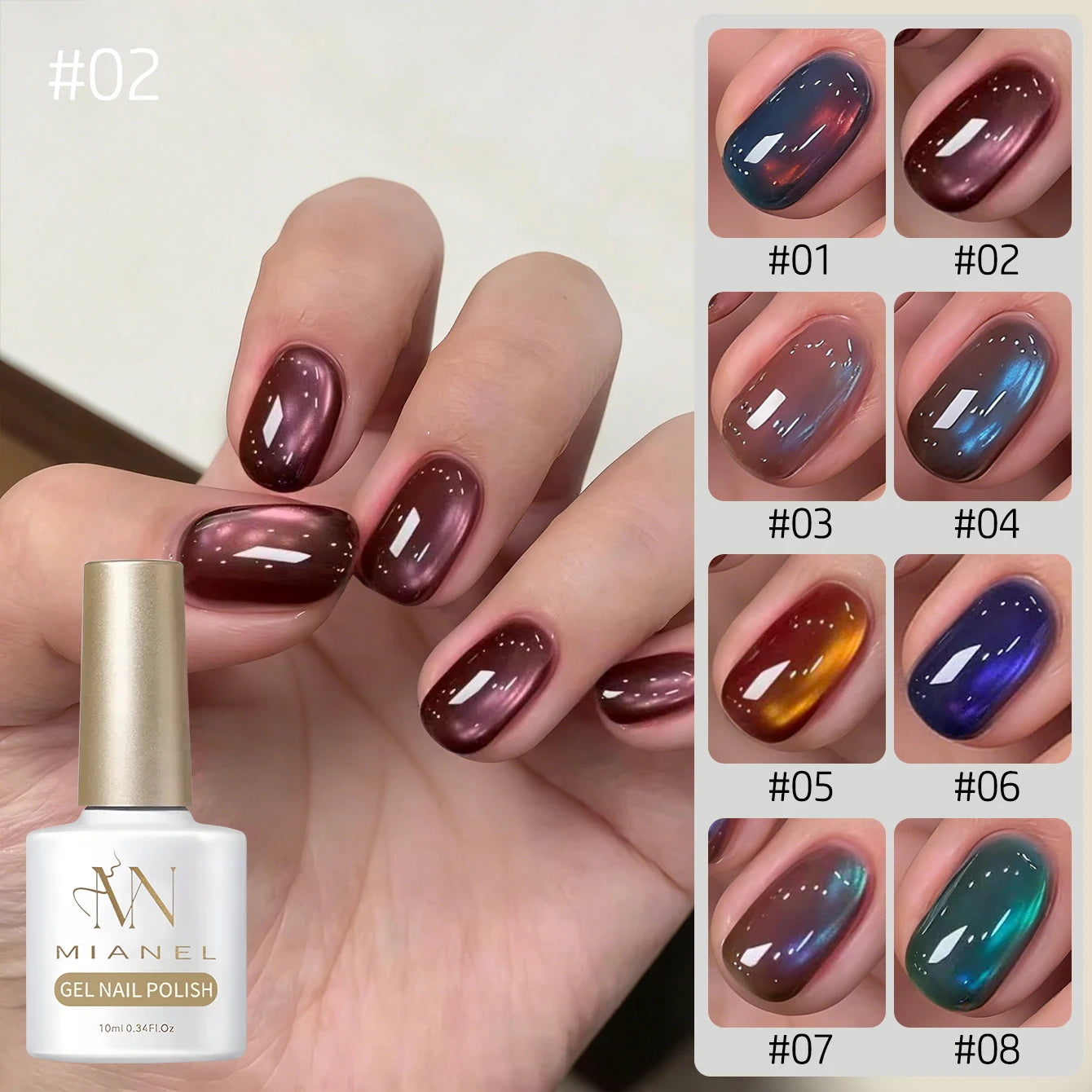 MIANEL Orion Nebula Cat Eye Gel Nail Polish Sparkling Crystal Shimmer Blue Purple Gold 2026 Spring/Summer Unique Special