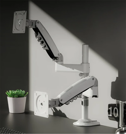 NB New H180 Full Motion 17'-27' Double Monitor Holder Gas Spring Arm LCD Mount Ergonomic Dual Arm Clamp Bracket 2-9kgs Each