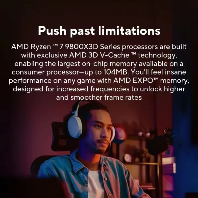 AMD Ryzen 7 9800X3D Processor 8-Core 16-Thread AM5 Desktop CPU 3D V-Cache Gaming Processor Tray No Box