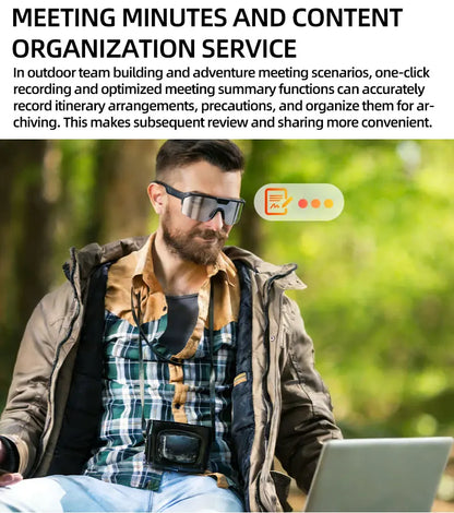 Smart Glasses with 4K HD Anti-Shake Camera & 3D Stereo Speakers Polarized UV400 Sport Sunglasses Bluetooth AI Outdoors Video POV