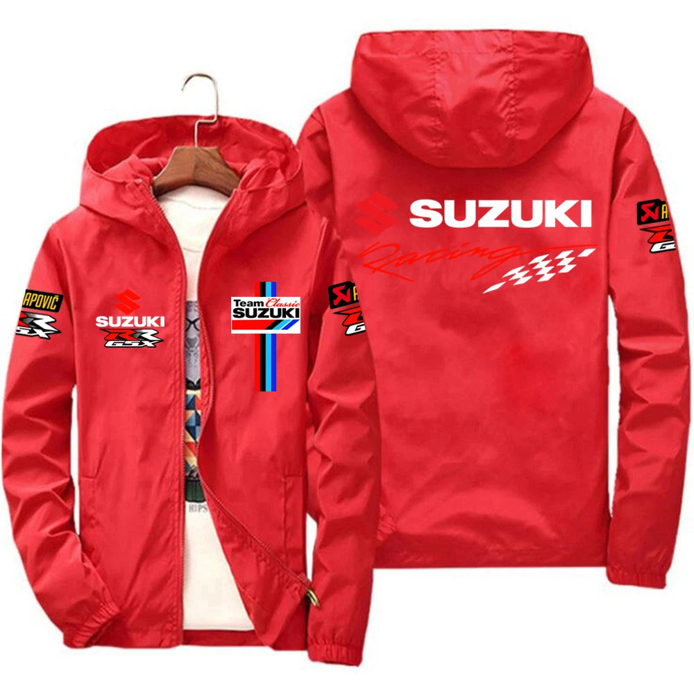 Racingjakka för Herr – Tunn Polyesterjakka med Dragkedja, Casual Sportswear i 10 Färger och Storlekar S–7XL