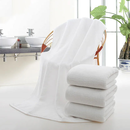 80x160cm White Large Bath Towel Thickened Cotton Towel Highly Absorbent Bath Towel Suitable for Swimming Pool Family Hotels