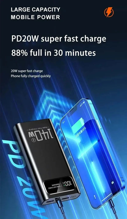 Lenovo 140W Power Bank 200000mAh Large Capacity Super Fast Charging Digital Display For iPhone Samsung Emergency Power Battery