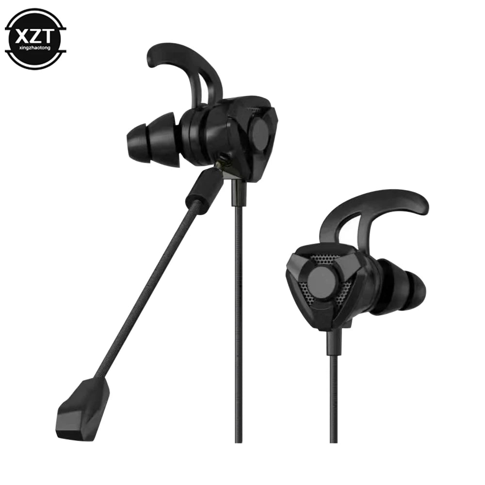WYMECT Gaming In-Ear Headset med Mikrofon – 3,5mm Aktiv Brusreducering 120cm PUBG PS4 CSGO Telefon Surfplatta Laptop Svart Röd
