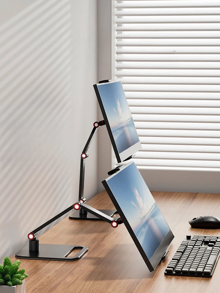 Portable Adjustable Monitor Screen Bracket Holder for 12-17.3 Inch No Drilling Laptop Gaming Expandable Desktop Clamp Stand