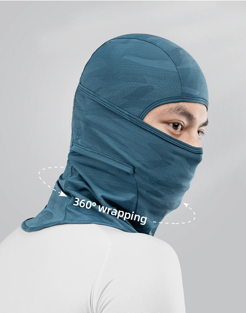 ROCKBROS Women Men's Balaclava Sun Protection Electric Bicycle Motorcycle Full Face Mask Ice Silk Headgear Cycling Spring Summer