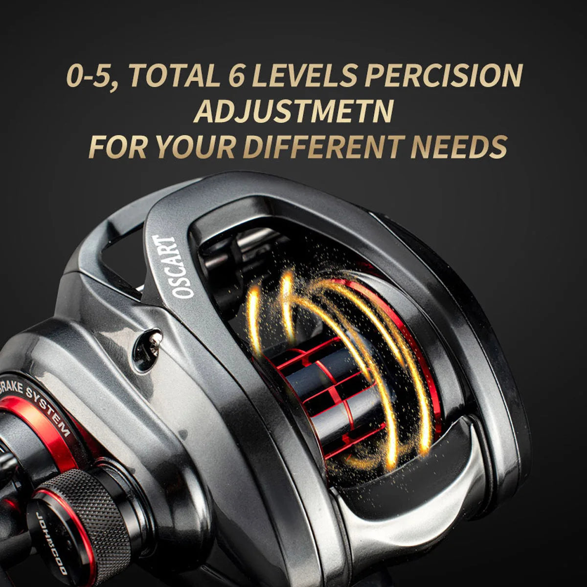 JOHNCOO Baitcasting-rulle för Saltvatten – 5.4:1 / 7.1:1, 9BB, Reservspole