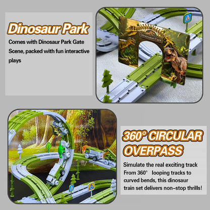 DIY Dinosauriebilbana Byggsats – Bygg Eget Spår Dinosauriebilar & Tåg Pedagogisk Lek Barn 4–6 År 2026