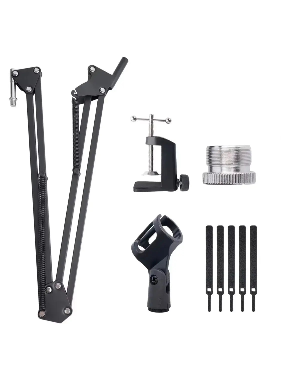 Extendable Recording Microphone Holder Suspension Boom Scissor Arm Stand Holder with Mic Clip Table Mounting Clamp