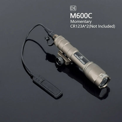 Taktisk M600 Vapenlamp med Tryckströmbrytare för 20 mm Skena