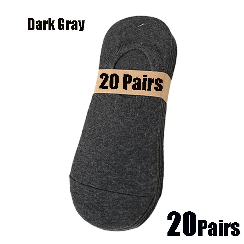 Osynliga Båtsockor Unisex 5/10/20-pack – Andningsbara No-Show Strumpor, Flera Färger
