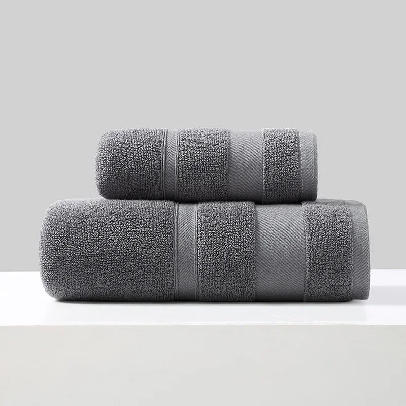 2pcs/Set Cotton Towels For Adults Towel Set Soft Bath Highly Absorbent Face Towel Comfortable Bathroom Shower Bath Towel Set