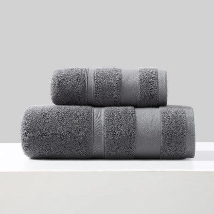 2pcs/Set Cotton Towels For Adults Towel Set Soft Bath Highly Absorbent Face Towel Comfortable Bathroom Shower Bath Towel Set