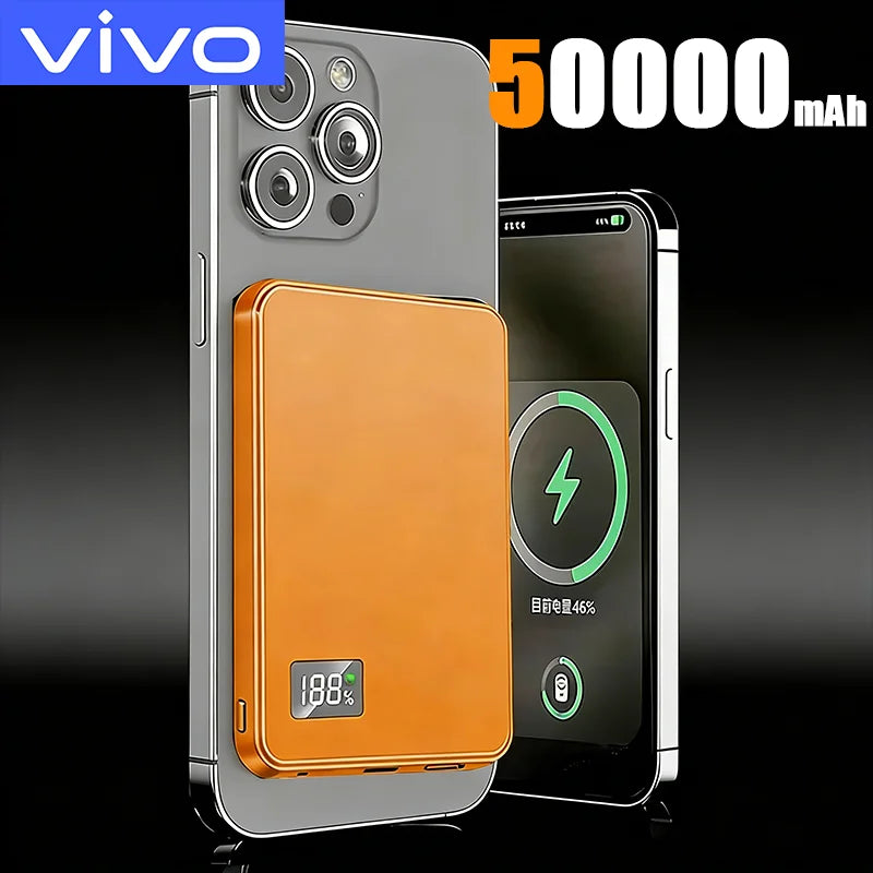 VIVO 500000mAh Magnetic Power Bank PD22.5W Super Fast Charging Portable External Battery for Magsafe For Iphone Samsung Huawei