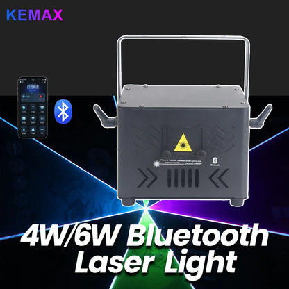 4W 6W Bluetooth Lazer Light APP Control Animation DMX Beam Scanner Laser Cube DJ Projector Stage Lights For Nightclub Party Bar