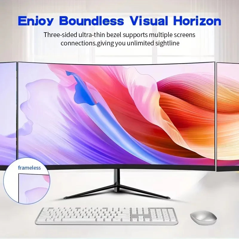 Crua Gf320A 32-Inch Fhd Curved Gaming Monitor, 1920×1080 Va Panel, 75Hz Refresh Rate, 2800R Curved Screen, Anti-Glare Technology, Frameless Design, Vesa Mounting Support, Immersive Pc Display for Gaming, Sports, Home, and Of