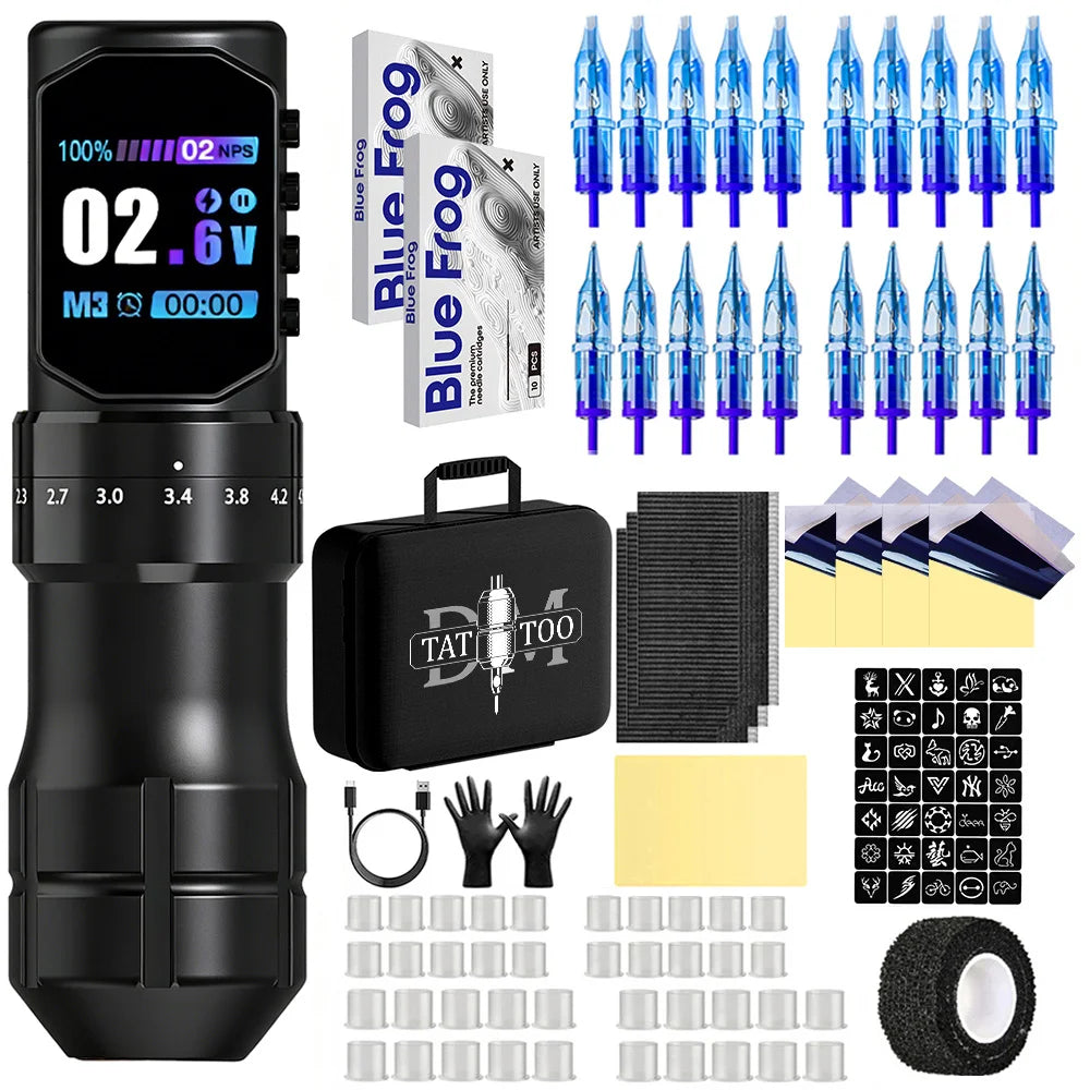 DM Tattoo Kit Tattoo Machnie Kit Tattoo Pen Kit For Permanent Makeup Tattoo Machine Kit Wireless Tattoo Gun Kit