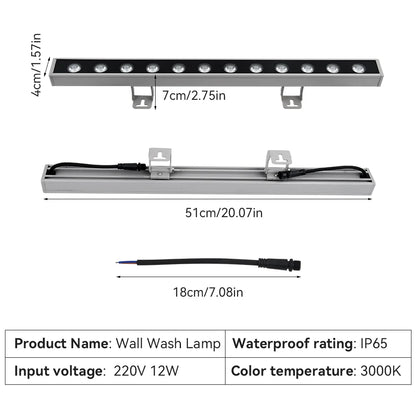 Outdoor Waterproof Wall Lamp Modern Wall Washer LED Lamp Warm White Aluminum IP65 220V Hotel Canteen Balcony Exhibition Light