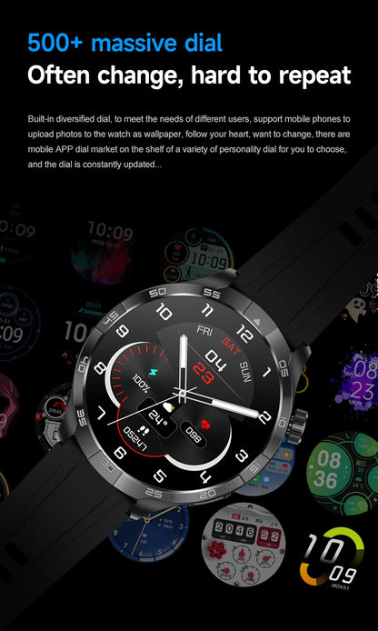 2026 New 1.85 Inch NFC Smart Watch Men Bluetooth Call NFC IP67 Waterproof Heart Rate Monitor Compass Sports Fitness Smartwatch