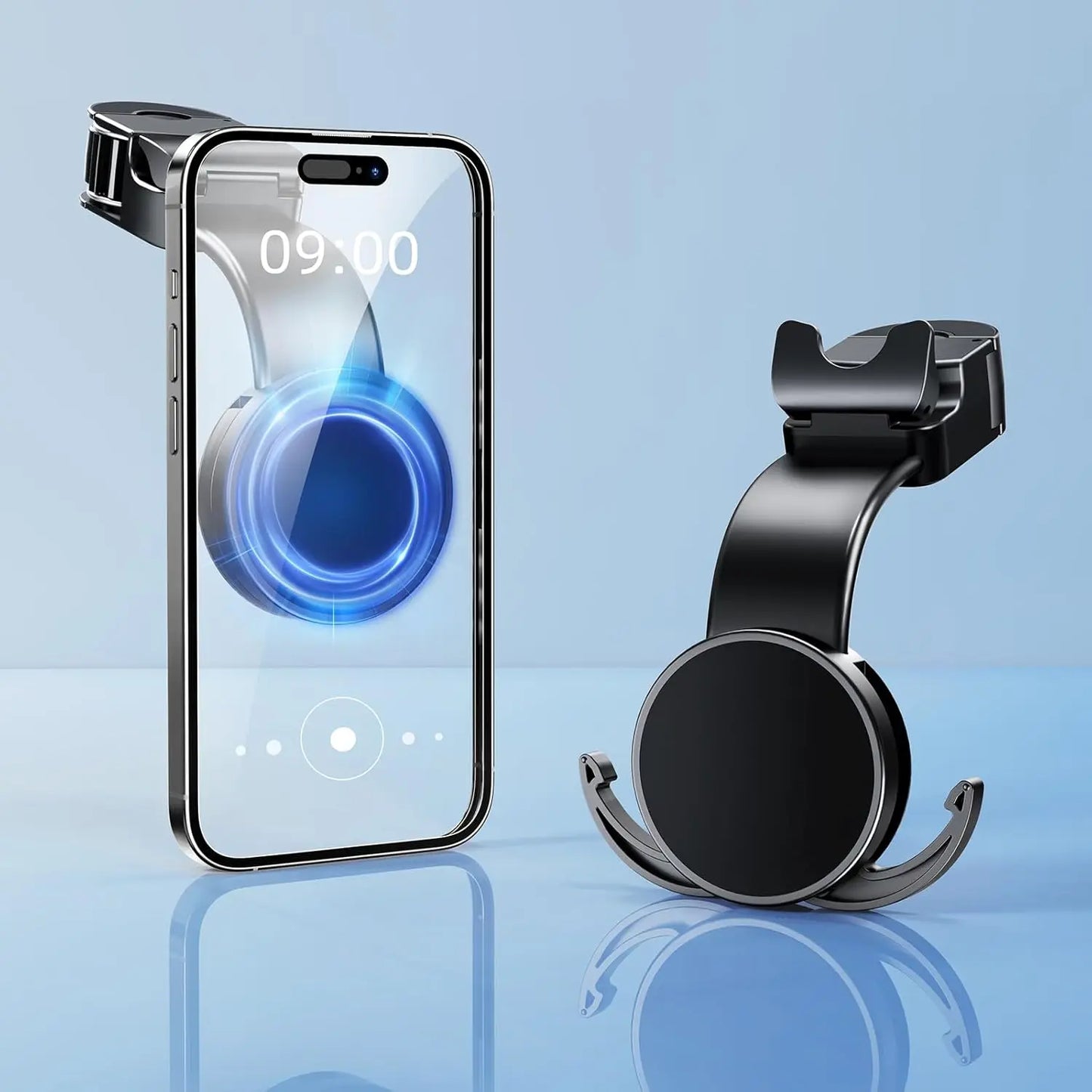 Magsafe Phone Holder for Backseat, Hideable Storage Key Bag & Bendable Strong Magnetic Seat Phone Holder