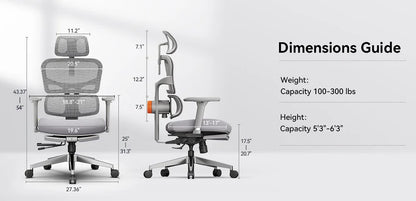 NEWTRAL NT002 Ergonomic Chair with Desktop,Adaptive Lower Back ,Footrest 4 Recline Angle Adjustable Backrest Armrest Headrest