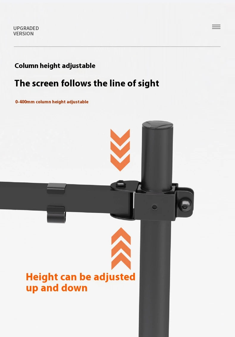 MS02N Laptop Desktop Dual Arm Computer Monitor Bracket 360° Rotary Height Adjustable Monitors Support Mount Stand for 10''-30''