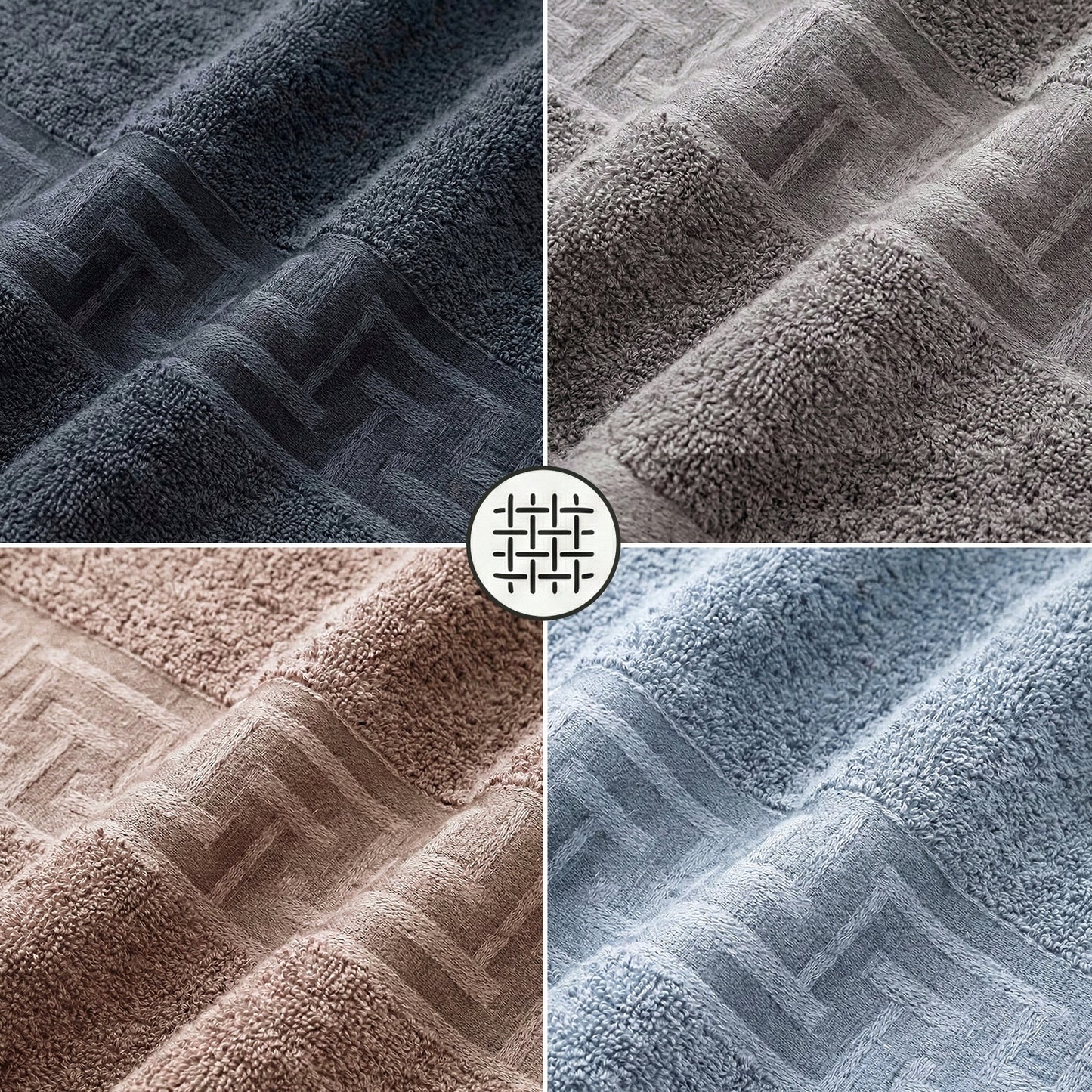 Bath Towel Set 4 Pcs 50 X 100 Cm 100 Percent Cotton Absorbent Beige Gray Soft Home Modern Practical Everyday Bathroom Accessory Simple Household Cotton Textile Cozy Comfortable Home Interior Multi Piece Family
