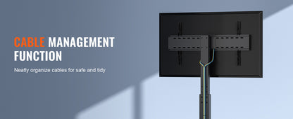 SucceBuy TV Stand Mount Swivel Tall TV Stand for 32 to 85 inch TV Height Adjustable Portable Floor TV Stand Max VESA 600 x 800mm