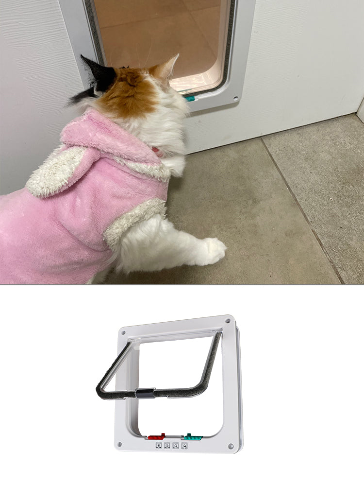 Kattlucka och hundlucka i ABS-plast – M, L och XL, svart eller vit