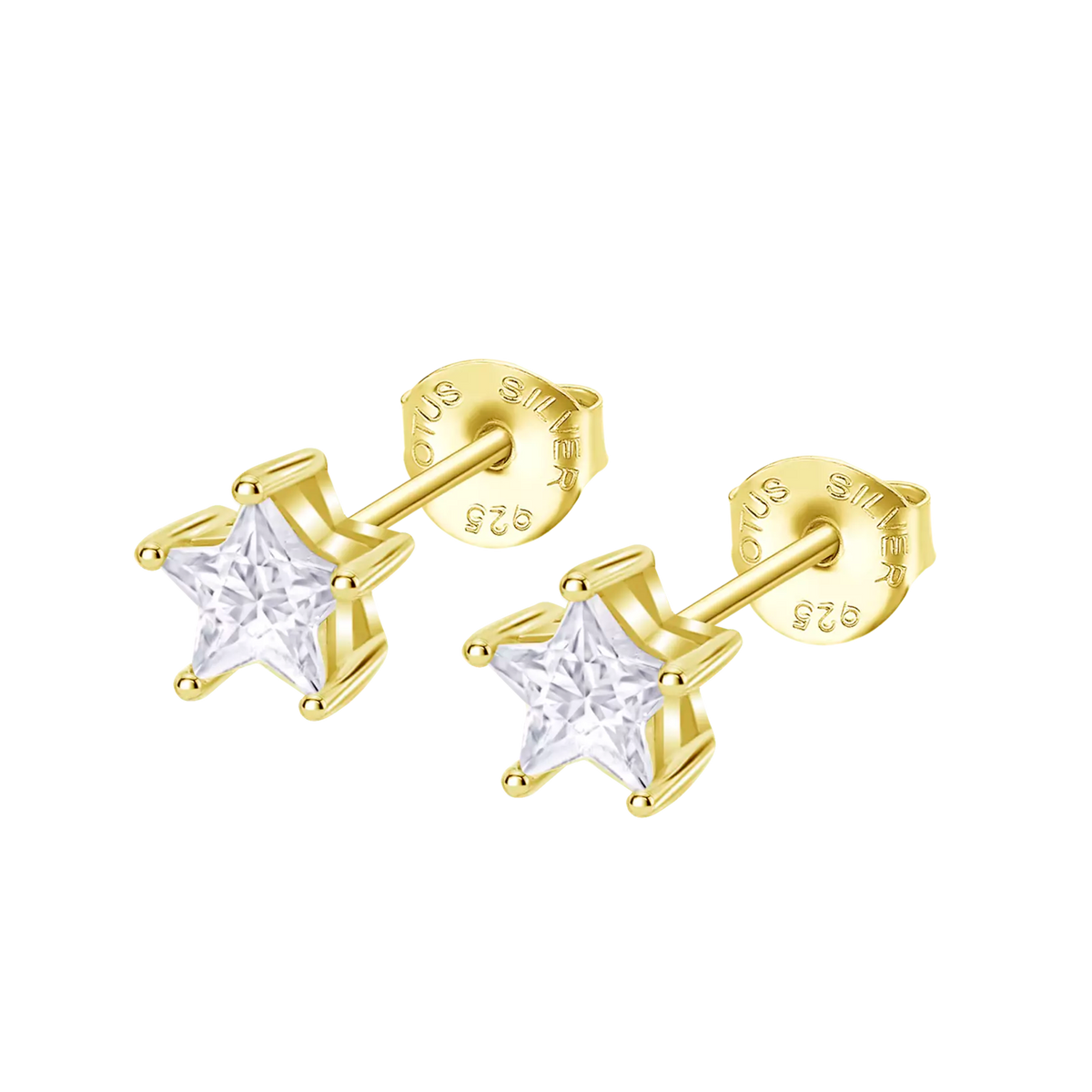 Lotus Silver Örhängen i Sterling Silver 925 med Zirkoner – Guld