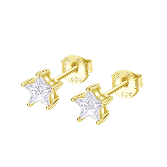 Lotus Silver Örhängen i Sterling Silver 925 med Zirkoner – Guld