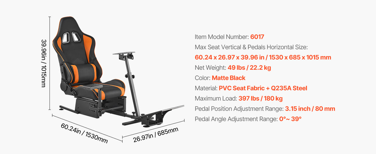 SucceBuy Racing Wheel Stand Simulator Cockpit Steering Wheel Stand Fit Logitech G25 G27 G29 G920 Thrustmaster T300RS TX F458