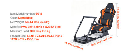SucceBuy Racing Wheel Stand Simulator Cockpit Steering Wheel Stand Fit Logitech G25 G27 G29 G920 Thrustmaster T300RS TX F458