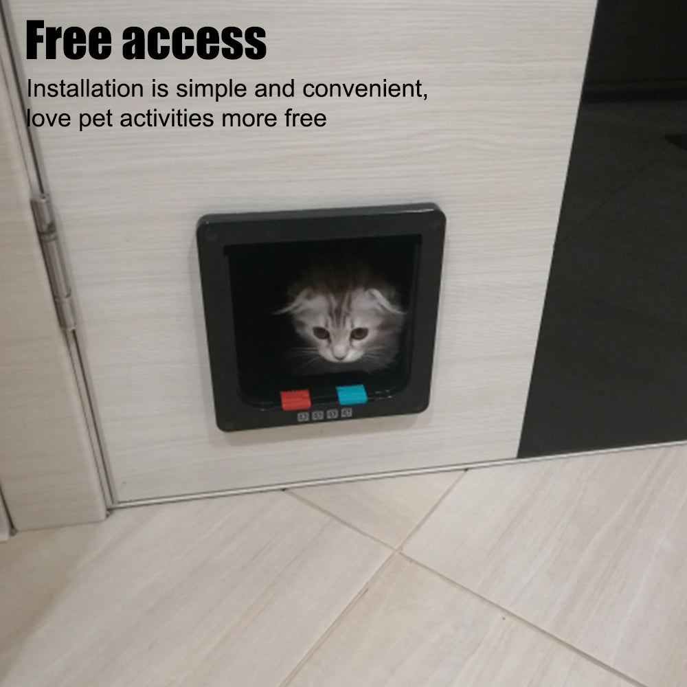 Kattlucka och hundlucka i ABS-plast – M, L och XL, svart eller vit